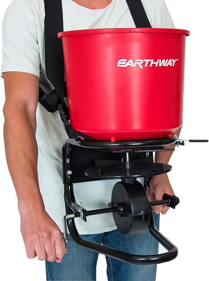 EarthWay 3100 40 LB (18 KG) Professional Chest Mount Hand Crank Broadcast Spreader Including Even Spread Technology, Comfortable & Adjustable Harness Strap and Rain Cover by GreenHaven Gardens