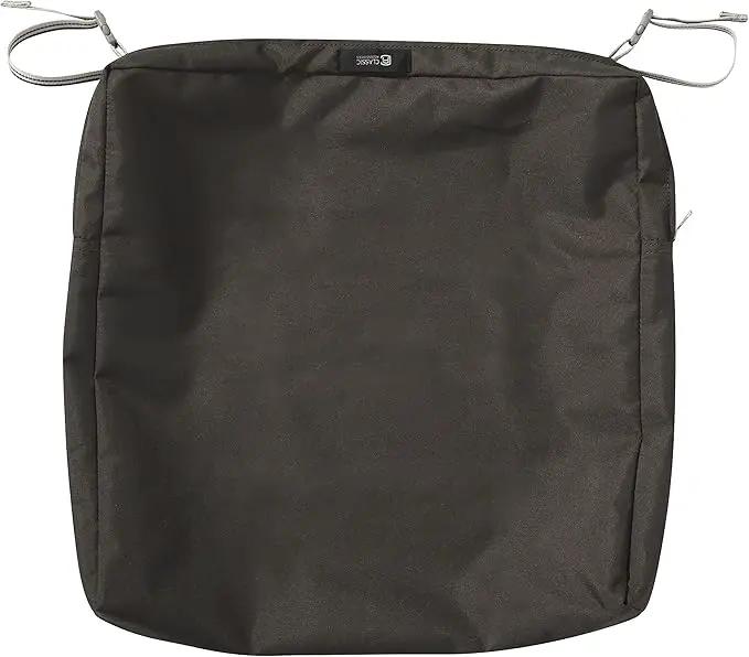 Classic Accessories Ravenna Water-Resistant 19 x 19 x 3 Inch Patio Seat Cushion, Espresso, Chair Seat Cushion by GreenHaven Gardens