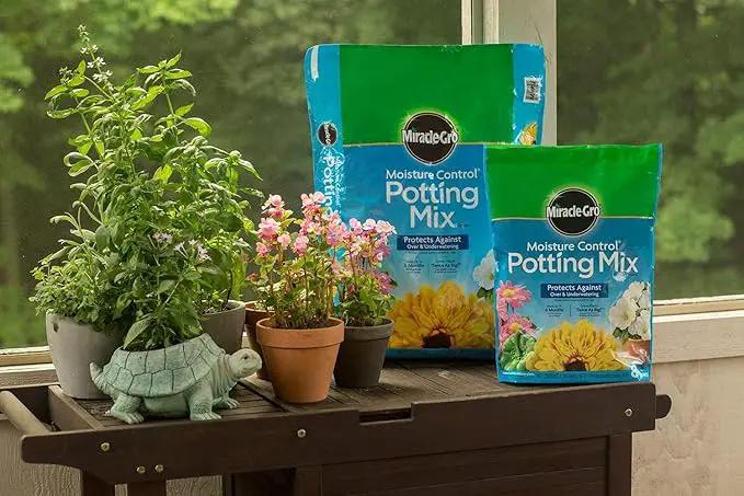 Miracle-Gro Moisture Control Potting Mix 8 qt., Protects Against Over and Under Watering Container Plants, 2-Pack by GreenHaven Gardens