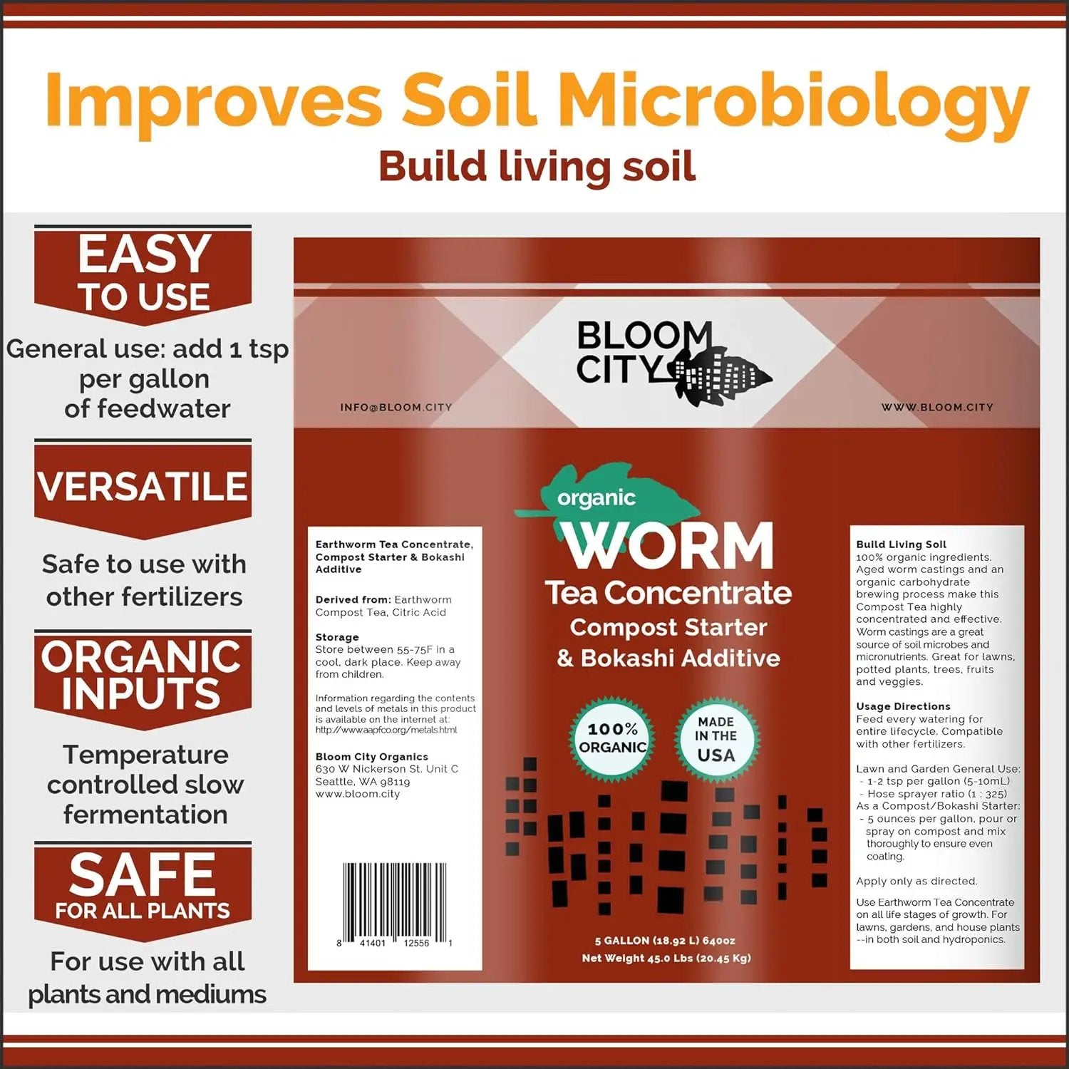 Bloom City Organic Worm Tea Concentrate and Compost and Bokashi Booster, 1/2 Pint (8 oz) by GreenHaven Gardens