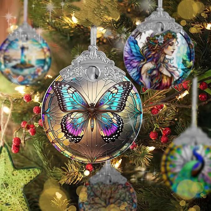 Stained Glass Suncatcher, Jocidea Butterfly Ornament, Christmas Ornaments, Holidays Ornaments, Christmas Tree Decor, Butterfly Decor for Home, Butterfly Gifts by GreenHaven Gardens