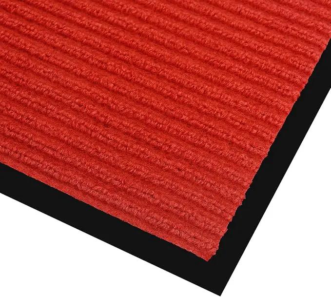 fani Heavy Duty Large Outdoor Indoor Entrance Black Doormat Waterproof Low Profile Entrance Rug Front Door Mat Patio Anti-Skid Rubber Back, 35x60 inch (China Red) by GreenHaven Gardens