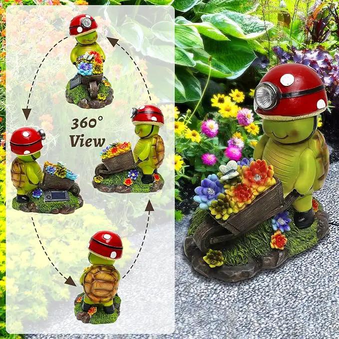 Solar Light Turtle Outdoor Garden, Turtle Solar Light for Yard Patio Decor 4 LED Solar Powered Lighting Outside Light Up Turtle Garden Statue Gardening Gift for Women Cute Decor by GreenHaven Gardens