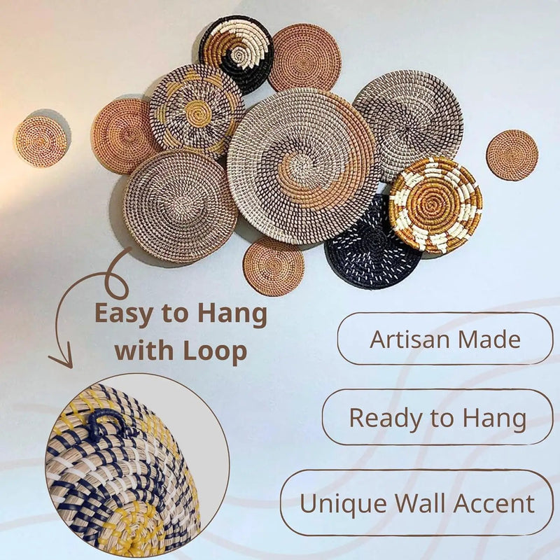 Wall Basket Decor, Boho Wall Hangings, Decorative Baskets for Home, Boho Basket Wall Decor Set, Hanging Basket Wall, Woven Basket Set by GreenHaven Gardens
