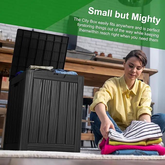 DRATO Deck Boxes, 28 Gallon Outdoor Storage Box for Patio Cushion, Sports Equipment, Garden Tools, Waterproof and UV Resistant, Lockable Black by GreenHaven Gardens