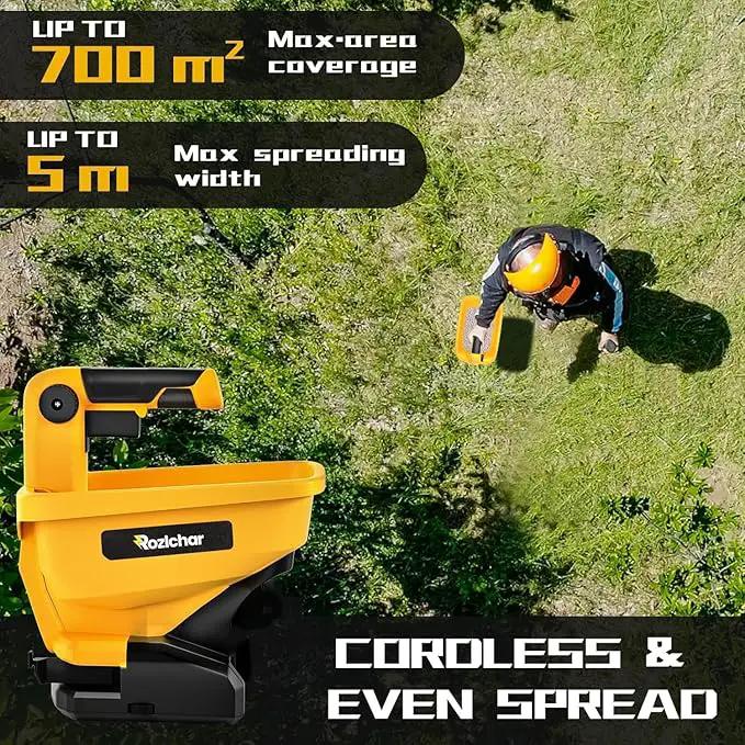 Rozlchar Power Spreader Compatible for Dewalt 20V/60V Battery, Seed Spreader for Year-Round, Covers Up to 5,000 sq. ft.(Tool Only, No Battery) by GreenHaven Gardens