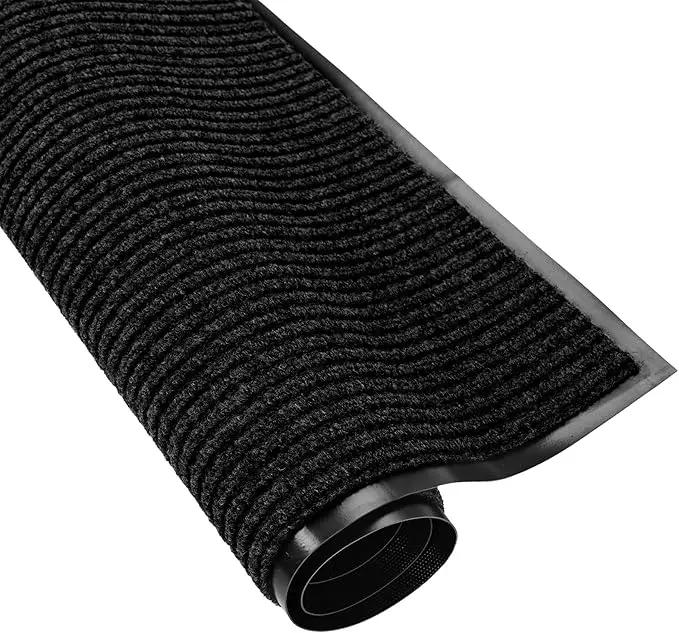 fani Heavy Duty Large Outdoor Indoor Entrance Black Doormat Waterproof Low Profile Entrance Rug Front Door Mat Patio Anti-Skid Rubber Back, 23x35 inch (Black) by GreenHaven Gardens