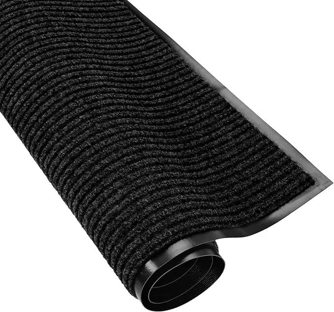 fani Heavy Duty Large Outdoor Indoor Entrance Black Doormat Waterproof Low Profile Entrance Rug Front Door Mat Patio Anti-Skid Rubber Back, 48x72 inch (Black) by GreenHaven Gardens