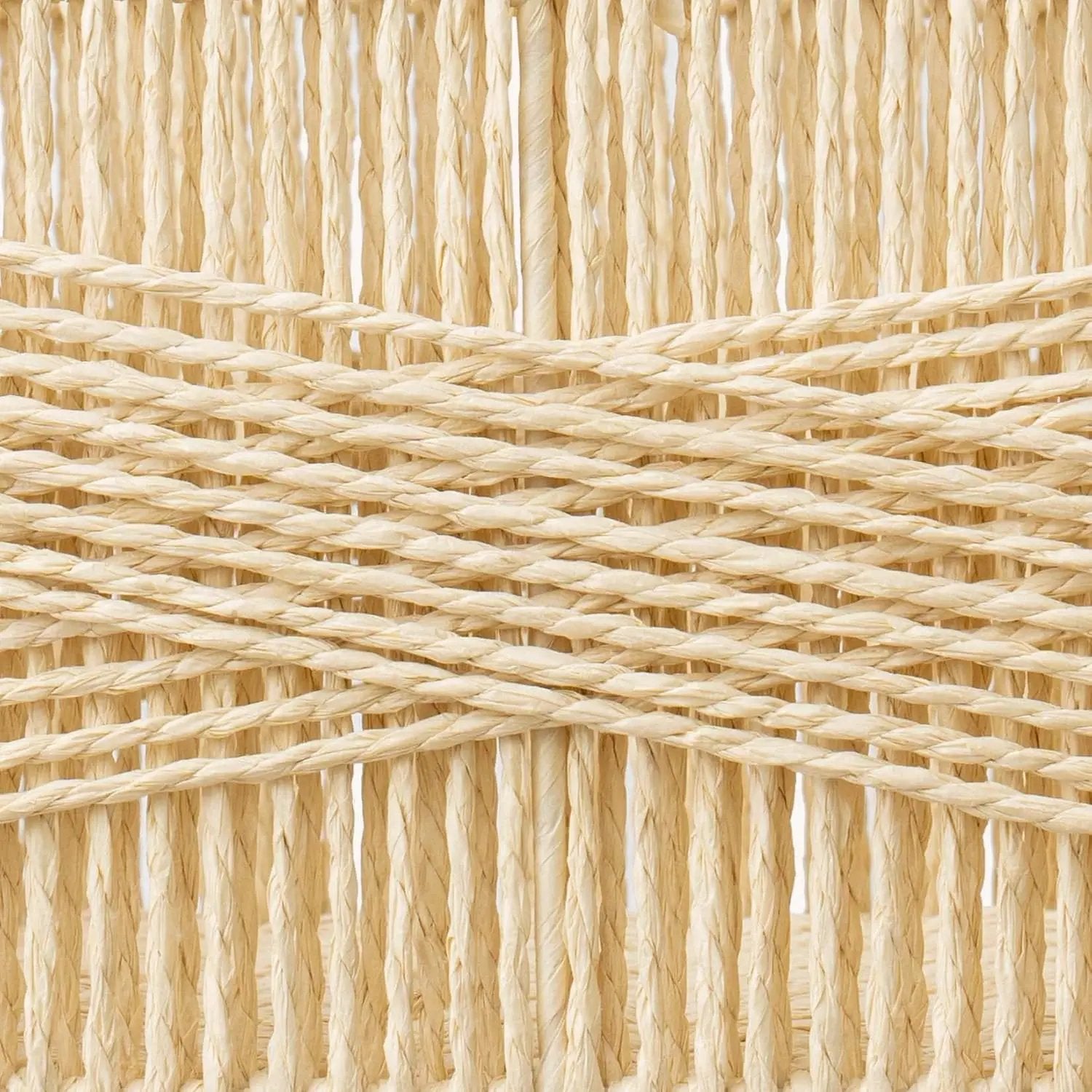 LA JOLIE MUSE Wicker Storage Baskets for Organizing, Recyclable Paper Rope Basket with Wood Handles, Decorative Hand Woven Basket Organizers for Makeup Books Shelves Living Room, Beige, Set of 2 by GreenHaven Gardens