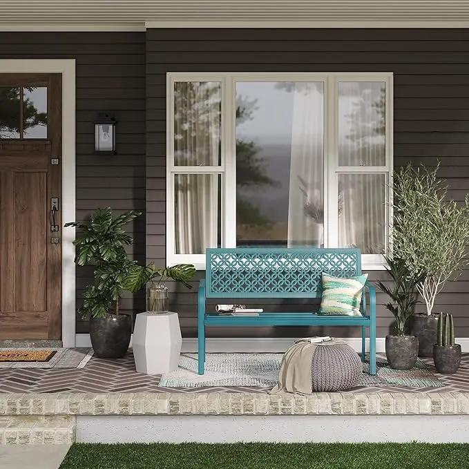 Grand patio 50" Outdoor Bench Garden Bench with Armrests Bench for Outdoors Lawn Yard Porch Lake Shore by GreenHaven Gardens