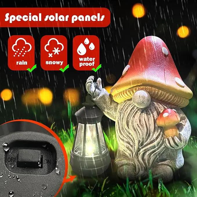 Mushroom Gnome Garden Decor Outdoor Statues, Cute Solar Lights Lawn, Balcony, Yard Decorations, Outdoor Garden Decorations for Patio Mom Gift by GreenHaven Gardens