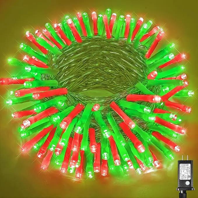 Vivideal 200 LED Red and Green Christmas Lights - 66ft String Lights Indoor Clear Wire 8 Modes Plug in Waterproof Fairy Lights with Timer Memory for Indoor Outside Bedroom Home Party Decorations by GreenHaven Gardens