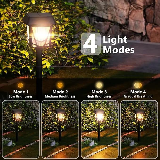 Raynic Solar Pathway Light, 6 Pack Pathway Lights Outdoor, USB-C Rechargable, Waterproof IPX6, 12H Long Lasting Solar Landscape Lights for Walkway Path Yard Lawn Decor, Warm White by GreenHaven Gardens