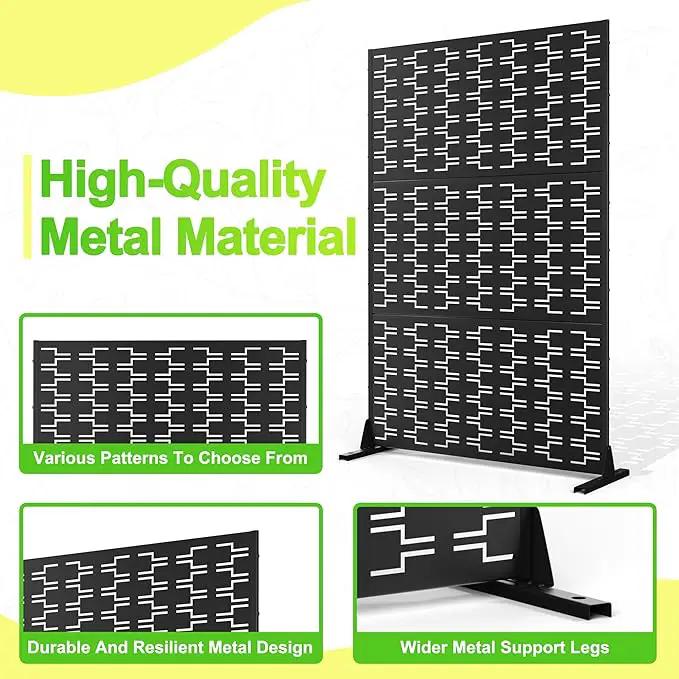 Outdoor Privacy Screen,72" H×47" W Metal Privacy Screen, Freestanding Privacy Fence Panels for Patio by GreenHaven Gardens