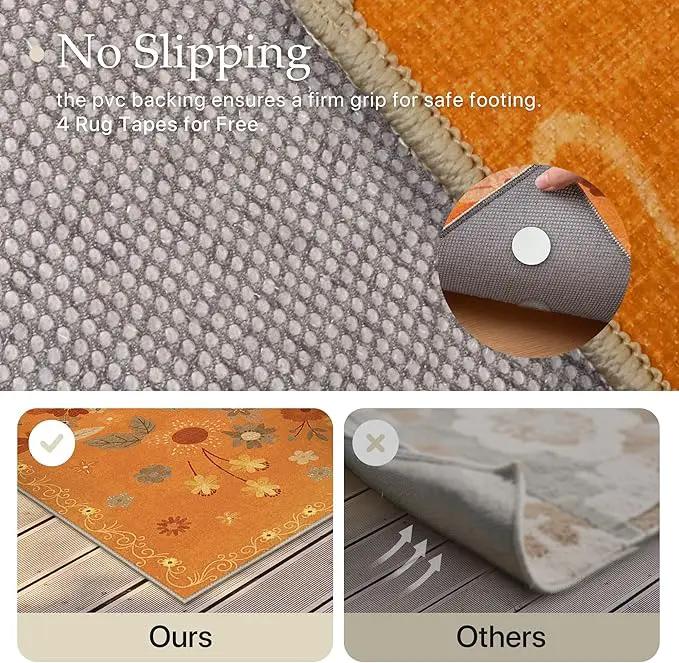 GENIMO Indoor Outdoor Area Rug 5' X 7' Waterproof, Washable Door Mat Non Shedding, Easy Cleaning Floral Outdoor Carpet for Patio, Entryway, Porch, Bathroom, Living Room, Bedroom, Backyard by GreenHaven Gardens