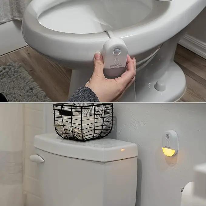 Amazon Basics Color Changing LED Toilet Bowl Motion Sensor Light, Battery Operated, 2 Pack, White by GreenHaven Gardens