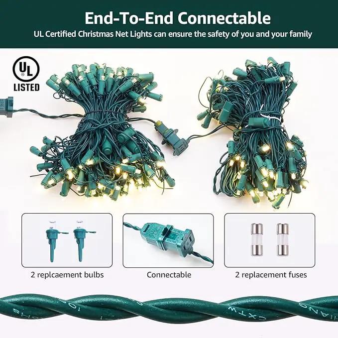 Led Christmas Net Lights Outdoor Christmas Decorations 120Led 6Ftx4Ft Connectable Waterptoof Mesh Net Lights for Trees Bushes Wedding Garden Outdoor Christmas Decorations WarmWhite by GreenHaven Gardens