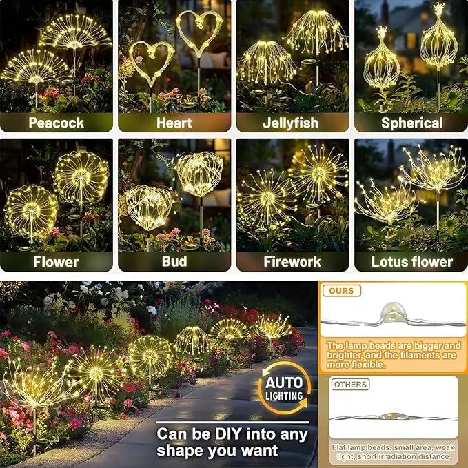 2 Pack Solar Firework Lights 150 LED Create Magical Nights, Waterproof Starburst Fairy Lights for Garden Yard Patio Christmas Romantic Wedding Party Decor(Warm White) by GreenHaven Gardens