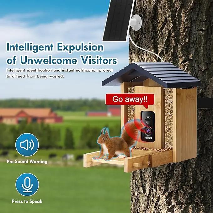Bird Feeder, 5MP Solar-Powered Smart Bird Feeder with Camera, AI Identifies Birds 10000+, 2.4GHz, Color Night Vision, Instant Notification, Easy to Use, 1.5L Birds Feeders for Outdoor, Yard by GreenHaven Gardens