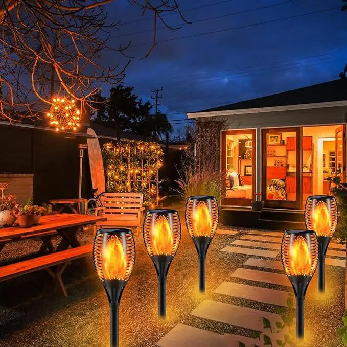 Upgraded Larger Solar Torch Lights, 43" Flickering Flame Solar Lights, Waterproof Outdoor Solar Landscape Decoration Lighting 96 LED Auto On/Off Garden Patio Yard Pathway,Black 2 Pack (2) by GreenHaven Gardens