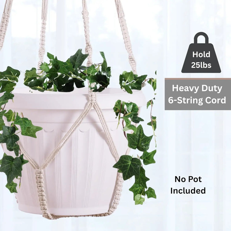 Giant XXL 55 Inches Macrame Planter Hanger Large for 15 inch Pot + Swag Hook | Extra Large Hanging Planter for Indoor Plants | No Pot/Plant Included (XXL) by GreenHaven Gardens