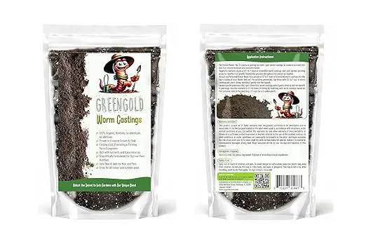 Organic Worm Castings Premium Worm Castings Fertilizer for Nutrient-Rich Soil and Healthy Plant Growth (3 QUARTS) by GreenHaven Gardens