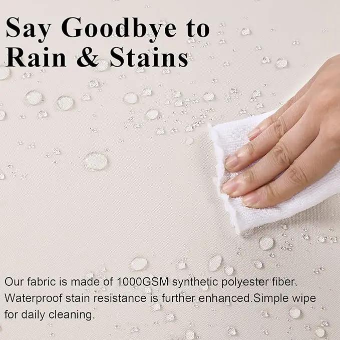Outdoor Chair Cushions Set of 2 for Patio Furniture 19x19x4 Inch Waterproof Patio Chair Cushion 3 Year Color Fastness Square Elastic Foam Garden Sofa Couch Pads with Ties and Handle,Beige by GreenHaven Gardens