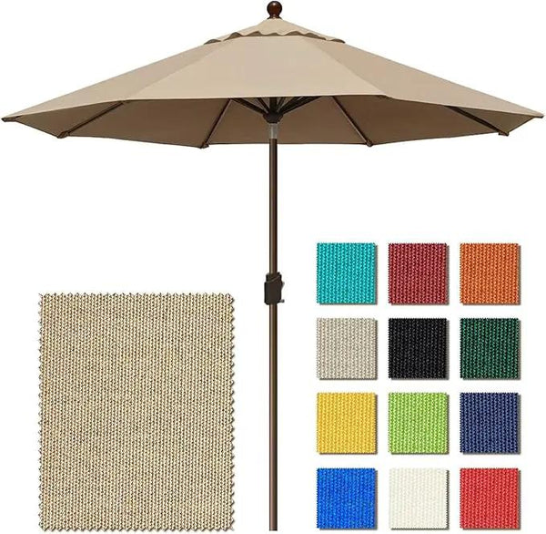 EliteShade USA 10-Year-Non-Fading 10Ft Market Umbrella Patio Umbrella Outdoor Table Umbrella with Ventilation, Heather Beige