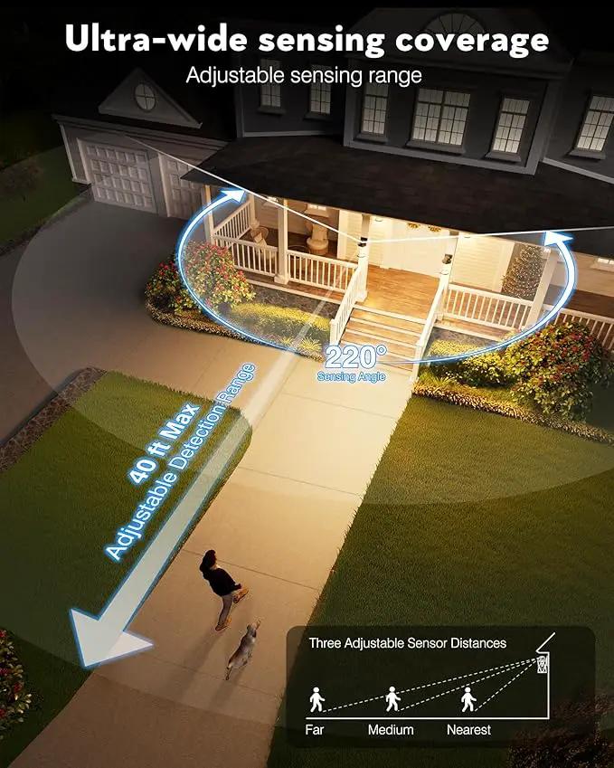 Motion Sensor Exterior Light Fixture, Bronze Dusk to Dawn Outdoor Wall Lights, Waterproof Exterior Lights for House, Porch, Doorway, Garage, 100% Aluminum by GreenHaven Gardens