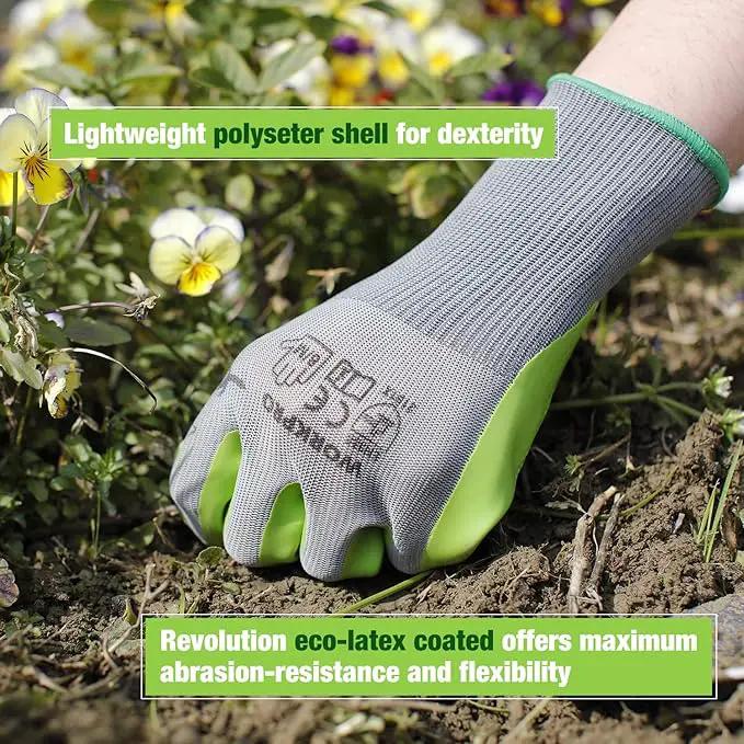 WORKPRO 6 Pairs Garden Gloves, Work Glove with Eco Latex Palm Coated, Gardening Glove, Working Gloves for Weeding, Digging, Raking, and Pruning (Large) by GreenHaven Gardens