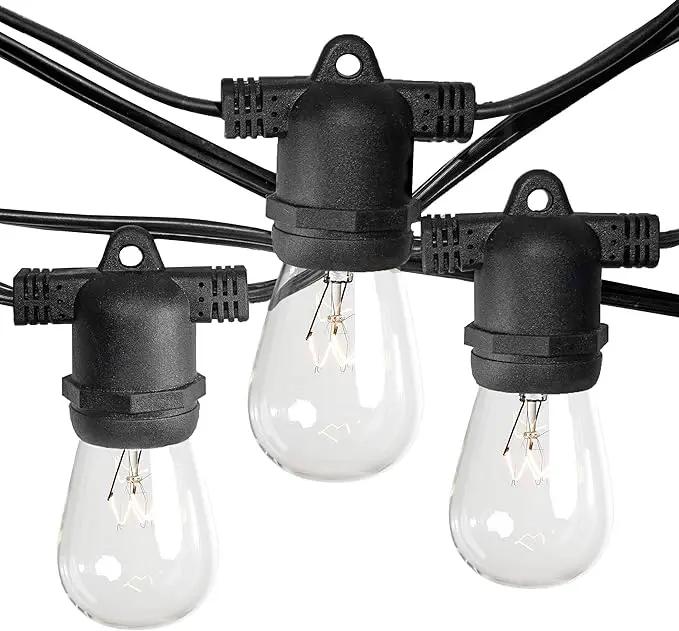 Hometown Evolution, Inc. Commercial E26 String Lights with 16 Gauge Wire (50 Foot 25 Socket, S14 11 Watt Clear Bulb) by GreenHaven Gardens