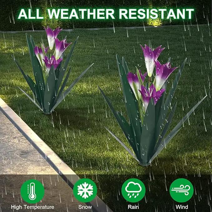 Homight Metal Agave Plant Outdoor Decoration Outdoor Garden Decoration Lily Mexican Yard Art Plant Garden Agave Lily Decorative Garden Gift (3 Big Purple Lilies), HM-390-345 by GreenHaven Gardens