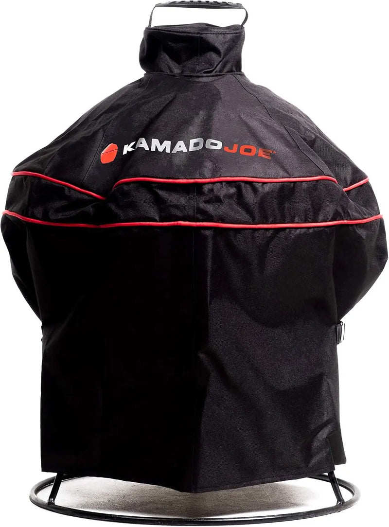 Kamado Joe KJ13RH 13.5 inch Portable Charcoal Grill, Blaze Red - Includes KJ15080420 Grill Cover, Black & Cast Iron Sear Plate (KJ15090620) for Classic Joe and Joe Jr Grills by GreenHaven Gardens