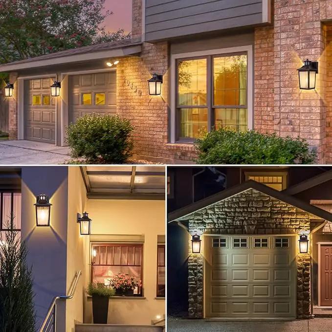 Oil Rubbed Bronze Motion Sensor Outdoor Lights 2 Packs - Waterproof Dusk to Dawn Outdoor Lighting, Brown Exterior Garage Light Fixture, Porch Light Outside Wall Mount for House, Front Door, Anti-Rust by GreenHaven Gardens