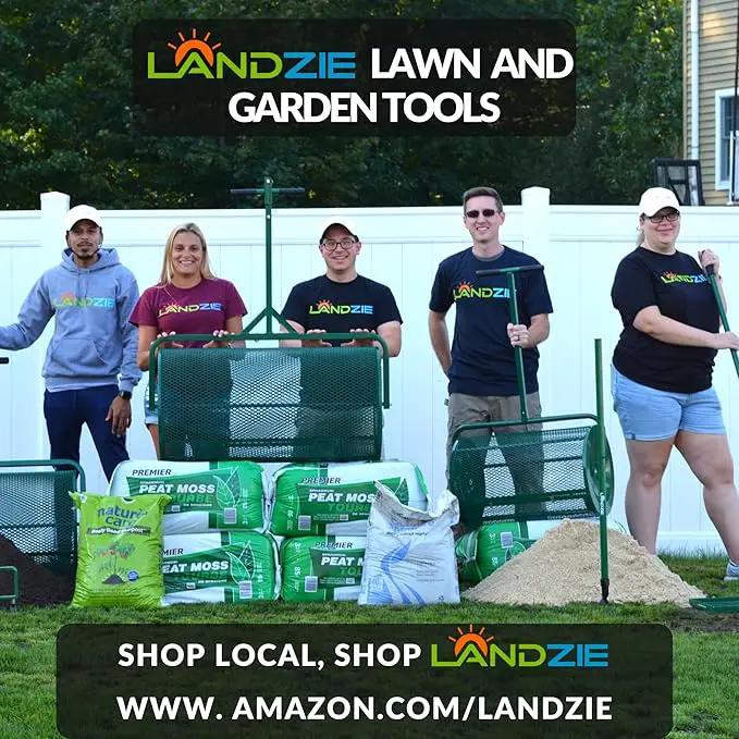 LANDZIE Lawn & Garden Spreaders - 36 Inch Heavy Duty Metal Mesh Basket Push/Tow Spreader - Compost, Peat Moss, Top Soil, Mulch - Durable Lightweight Multi-Purpose Yard Care Equipment - Manure Spreader by GreenHaven Gardens