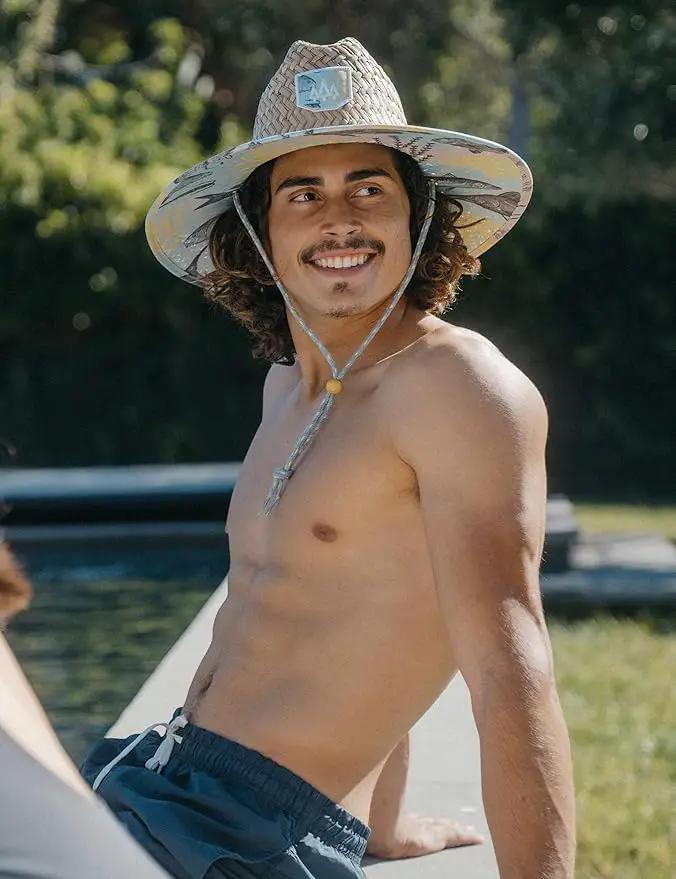 Straw Hat for Men & Women | Lifeguard Hat, Beach Hat & Sun Hat | UPF 50+ Wide Brim for Sun Protection | One Size | Hemlock by GreenHaven Gardens