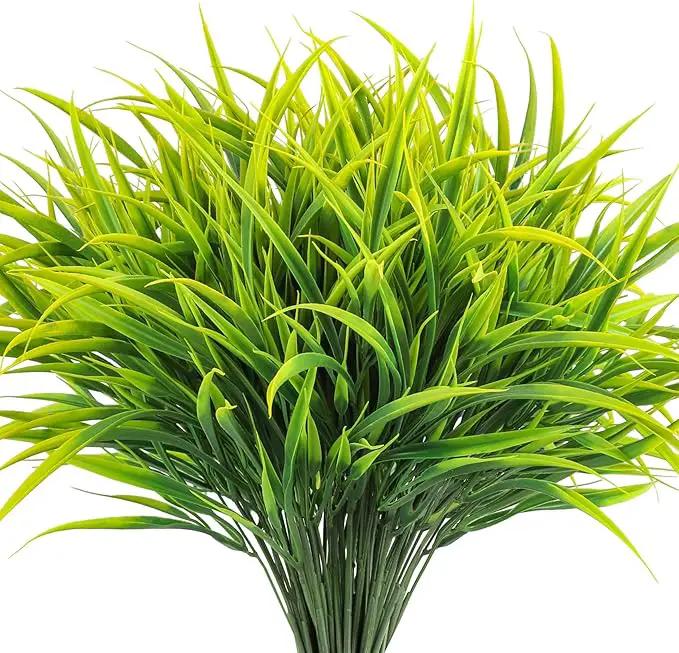 Ouddy Decor 16 Bundles Artificial Plants Outdoor Fake Grass Greenery Stems UV Resistant Faux Plastic Plants Shrubs for Spring Summer Home Garden Pathway Window Box Front Porch Decor, Yellow by GreenHaven Gardens