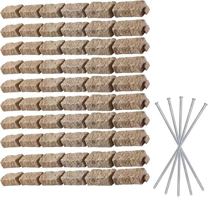 Beuta Landscape Edging | Garden Edging Border | Faux Stone Bricks for Lawn edging, Flower beds, Pathways & Yard Edging– 10 Packs | Each Section Has 6 Bricks 48"L x 4"W x 2.25"H | 30 Spikes |Sandstone by GreenHaven Gardens