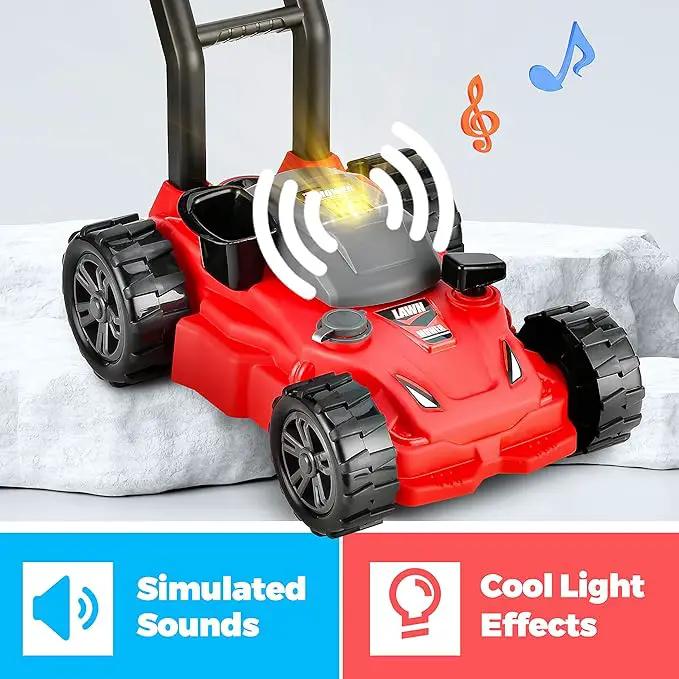 Kids Lawn Mower - Toy Choi's Pretend Play Series Toddler Lawn Mower, Indoor Outdoor Push Gardening Summer Toy Tool Set for Boys & Girls 3,4,5,6,7,8 by GreenHaven Gardens