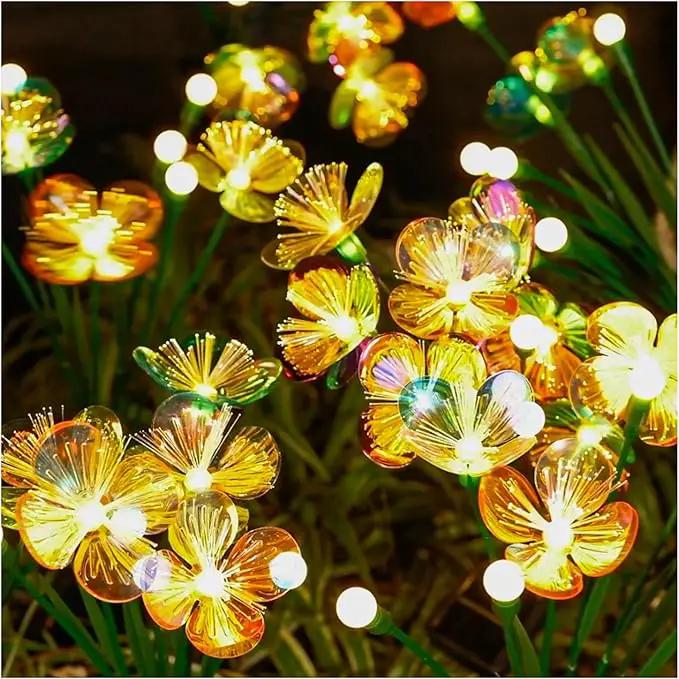 Solar Swaying Garden Lights – Upgraded Flower & Firefly Lights with Larger Solar Panel, Waterproof Outdoor Pathway & Flowerbed Light for Yard & Holiday Decor (2pack) by GreenHaven Gardens