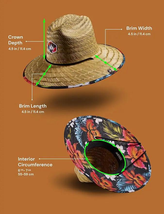 Straw Hat for Men & Women | Lifeguard Hat, Beach Hat & Sun Hat | UPF 50+ Wide Brim for Sun Protection | One Size | Hemlock