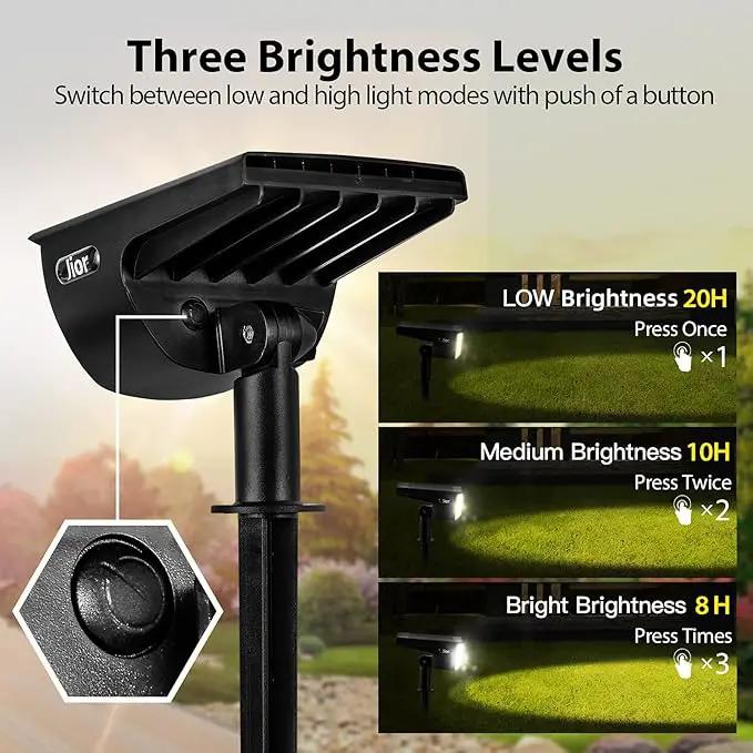 Jior Solar Landscape Spotlights Outdoor 32 LED IP65 Waterproof Solar Powered Wall Lights 2-in-1 Adjustable Outside Lights for Garden Yard Driveway Walkway Pool Patio 4 Pack (Cold White) by GreenHaven Gardens