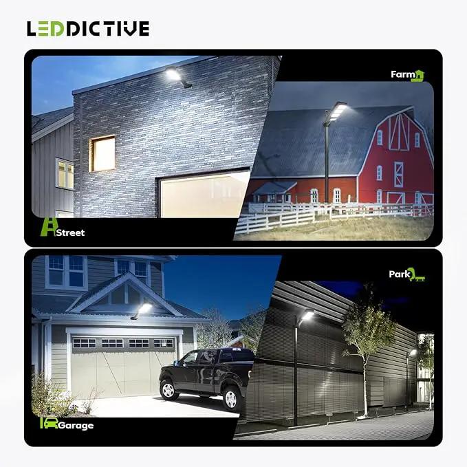 Solar Street Light Outdoor, 6500K Dusk to Down Motion Sensor, LED Solar Powered Street Lamp Outdoor with Remote Control for Parking lot by GreenHaven Gardens