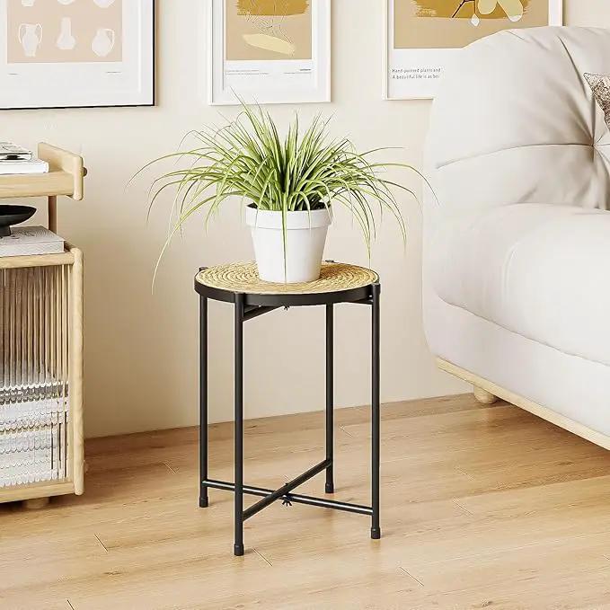Bamworld Rattan Plant Stand Indoor,Round Plant Table for Large Plants,Tall Heavy Duty Plant Holder for Living Room Bedroom Balcony,Boho Rattan Decor by GreenHaven Gardens