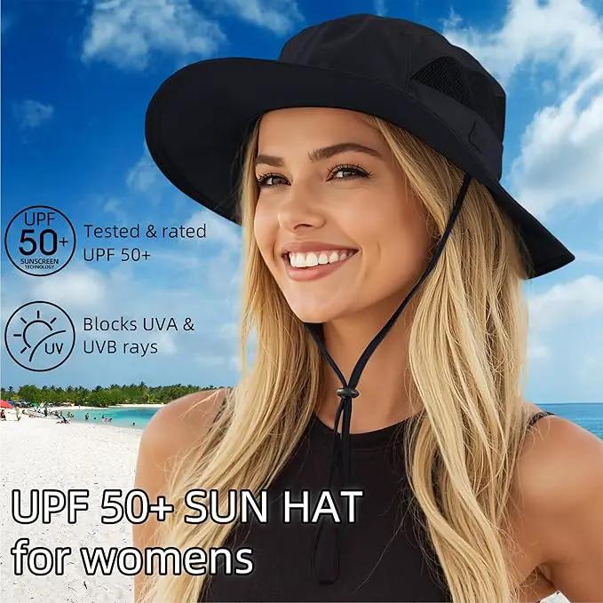 Connectyle Women's UPF 50+ Sun Hat UV Protection Wide Brim Bucket Hat Summer Beach Hats Fishing Hiking Outdoor Safari Hats by GreenHaven Gardens
