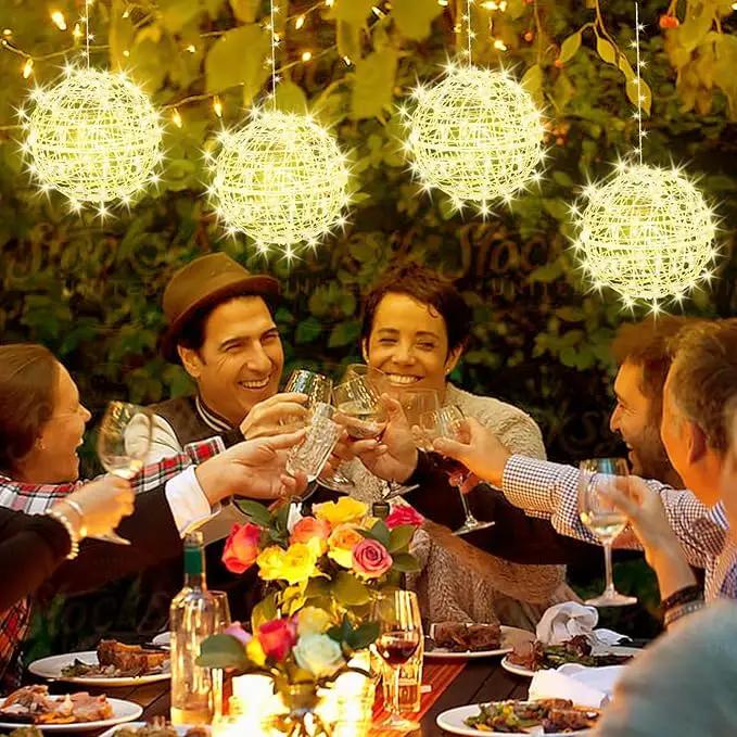 Christmas String Lights Outdoors,4 Pack 11.81" Sphere Lights,Ball Tree Garden Globe Lights for Home, Party, Christmas, Porch Patio,Wedding, Garden,Tree Decoration with Plug by GreenHaven Gardens