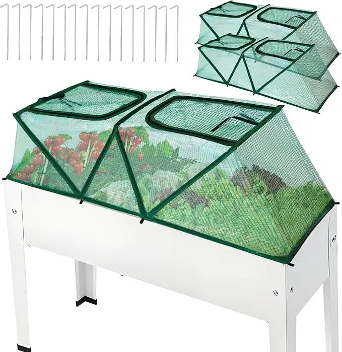 47.2" *14.6" *13.4" Foldable Garden Row Accelerator Plants Cover for Raised Garden Bed, Mini Greenhouse Cover with Two Air Hole and Breathable Mesh, Frost Cover for Plant Vegetable Seedling Protector by GreenHaven Gardens