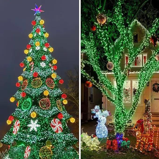 KNONEW 403FT 1000 LED Christmas String Lights Outdoor Green Wire Fairy Light 8 Modes & Timer Plug in Waterproof LED String Lights for Xmas Yard Tree Wedding Party Holiday Decorations(Green) by GreenHaven Gardens