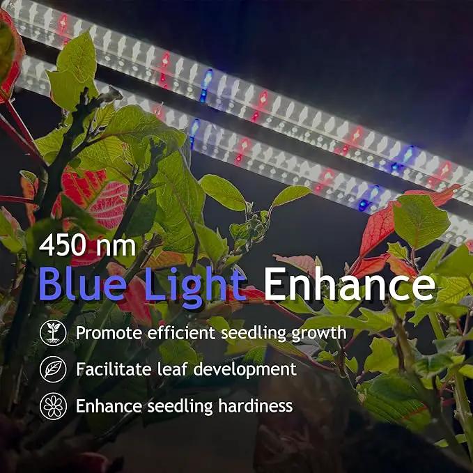 DYMOND BoostGro LED Seed Starter Grow Light Full Spectrum Linkable 5000k Daylight + 660nm Red + 450nm Blue Indoor Plant Lighting Fixture (2 FT, Black) by GreenHaven Gardens