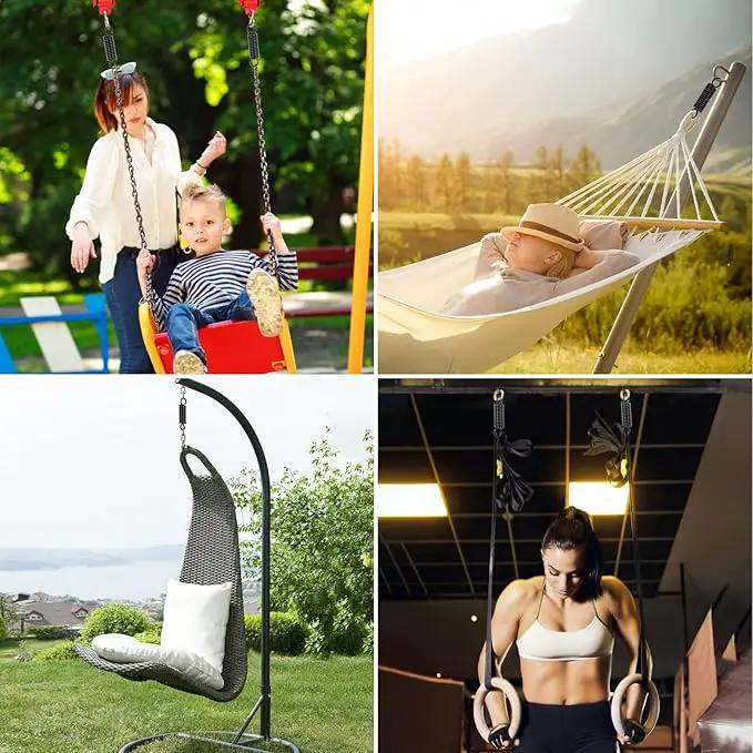 Hammock Spring Swing Hanging Hook for Chair Porch Yoga Tree Sandbag,500lbs Weight Capacity,Black by GreenHaven Gardens
